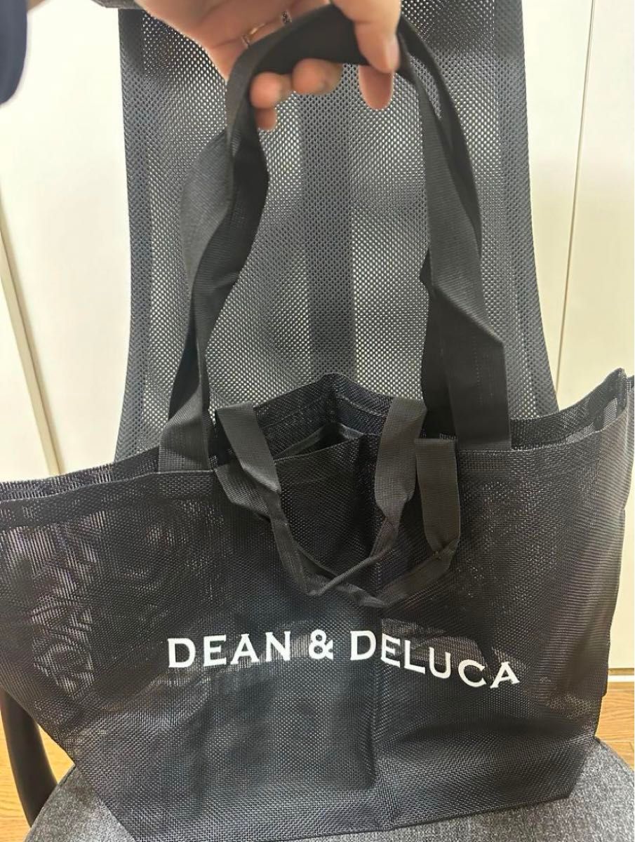 DEAN&DELUCA ディーン&デルーカ メッシュトートバッグ 黒　L