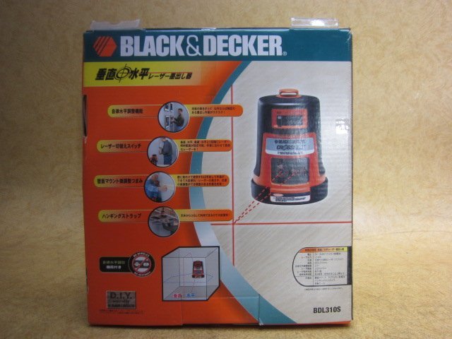 未使用品 BLACK&DECKER ブラック＆デッカー 垂直・水平レーザー墨出し器 BDL310S 自立水平調整機能付 レーザー距離計 測量 2_画像2