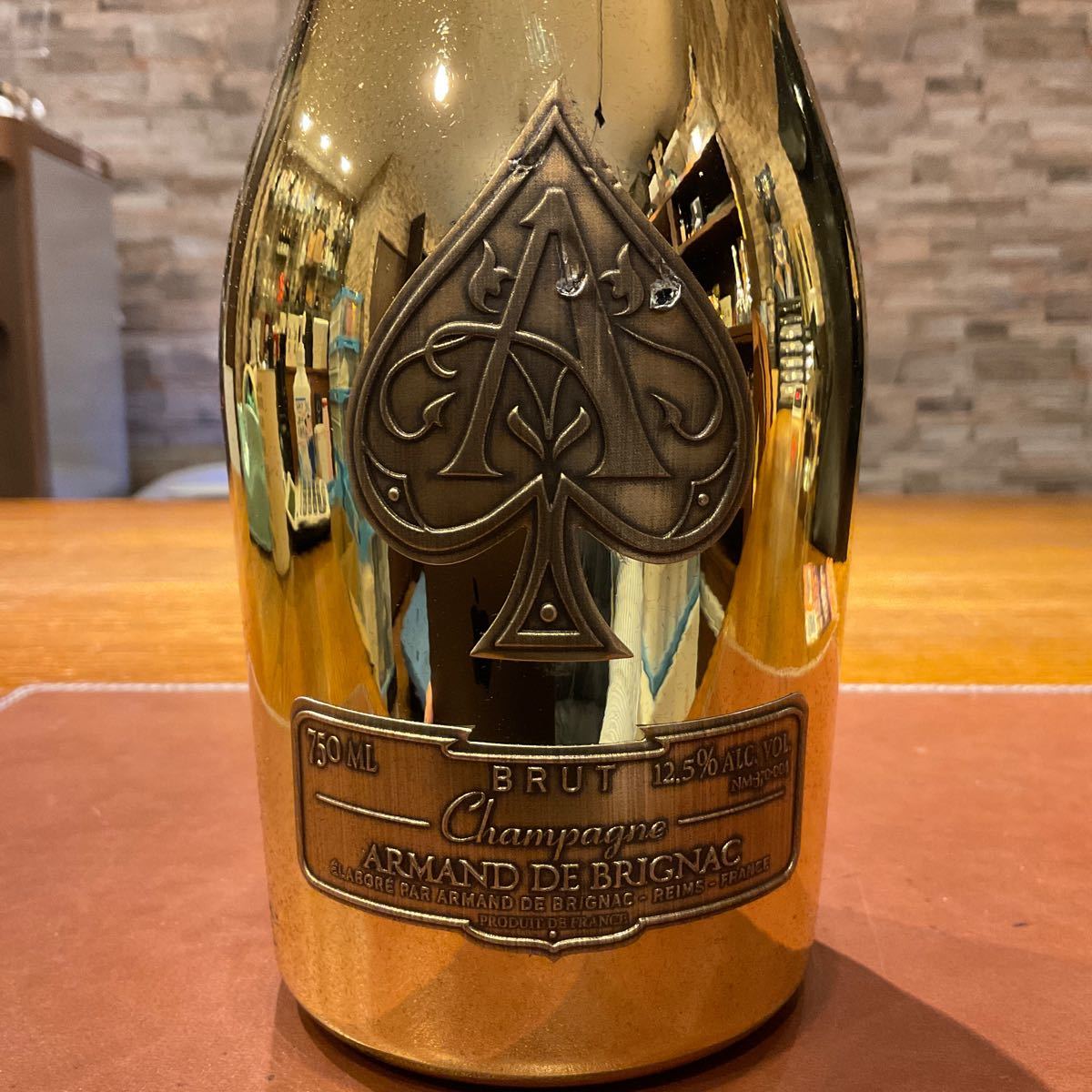 【未開栓】ARMAND DE BRIGNAC アルマンドブリニャック ブリュット ゴールド シャンパン 750ml 12.5% 箱 布袋付 ※ボトル 箱 傷有 画像参照_画像2