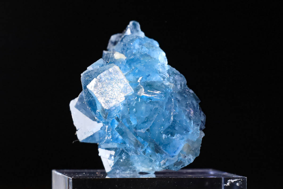 21g 気持ちいい透明感あるブルーゾーニングの世界 天然 フローライト キュービッククラスター クォーツ 天然石 結晶 鉱物 標本｜中国_画像5