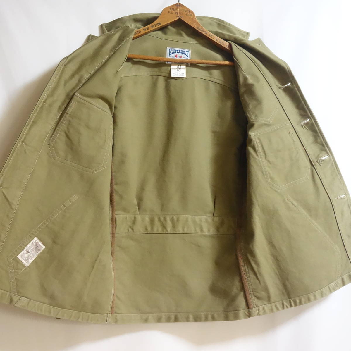 【COLIMBO コリンボ KANVASBAK 528 モールスキン ワークジャケット M】キャンバスバック KHAKI_画像4