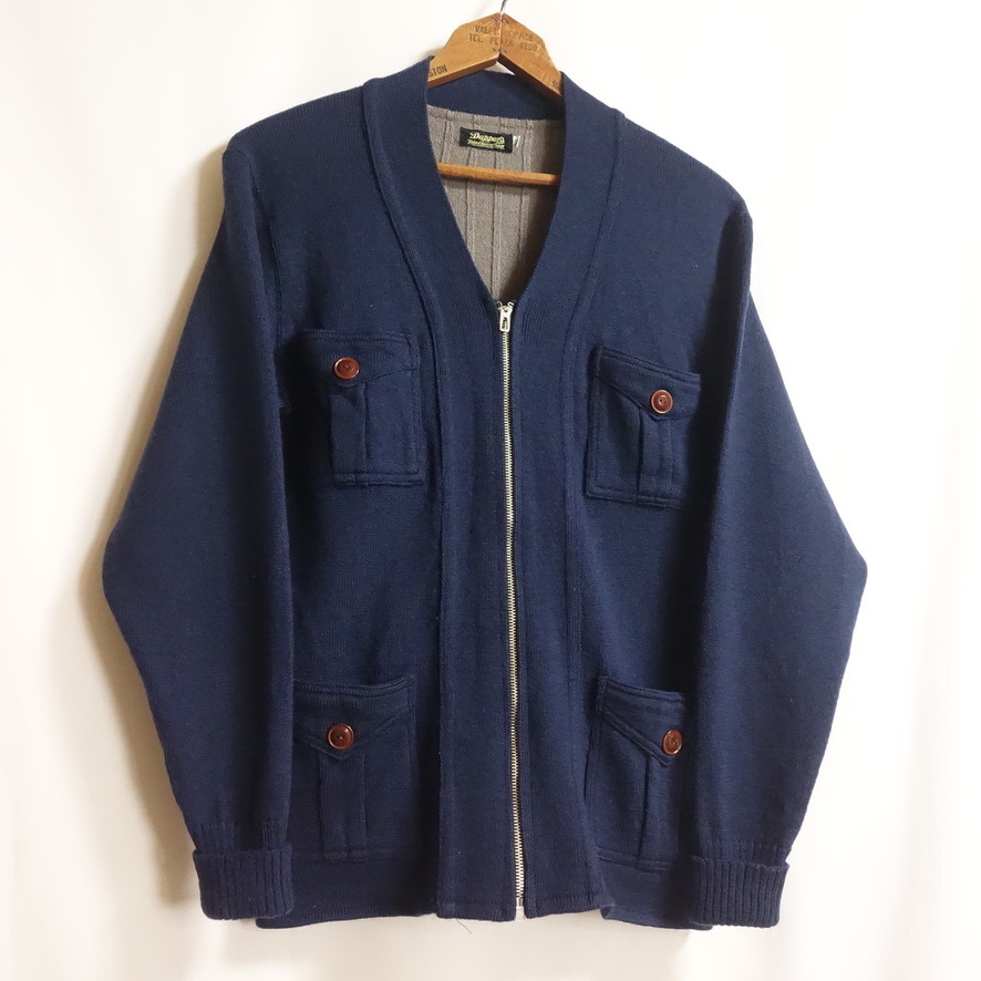 【定価2.9万 Dapper's 40's ニットカーディガン LOT.1081 38】Classical Four pocket Zip Knit Cardigan ダッパーズ フルジップ_画像2