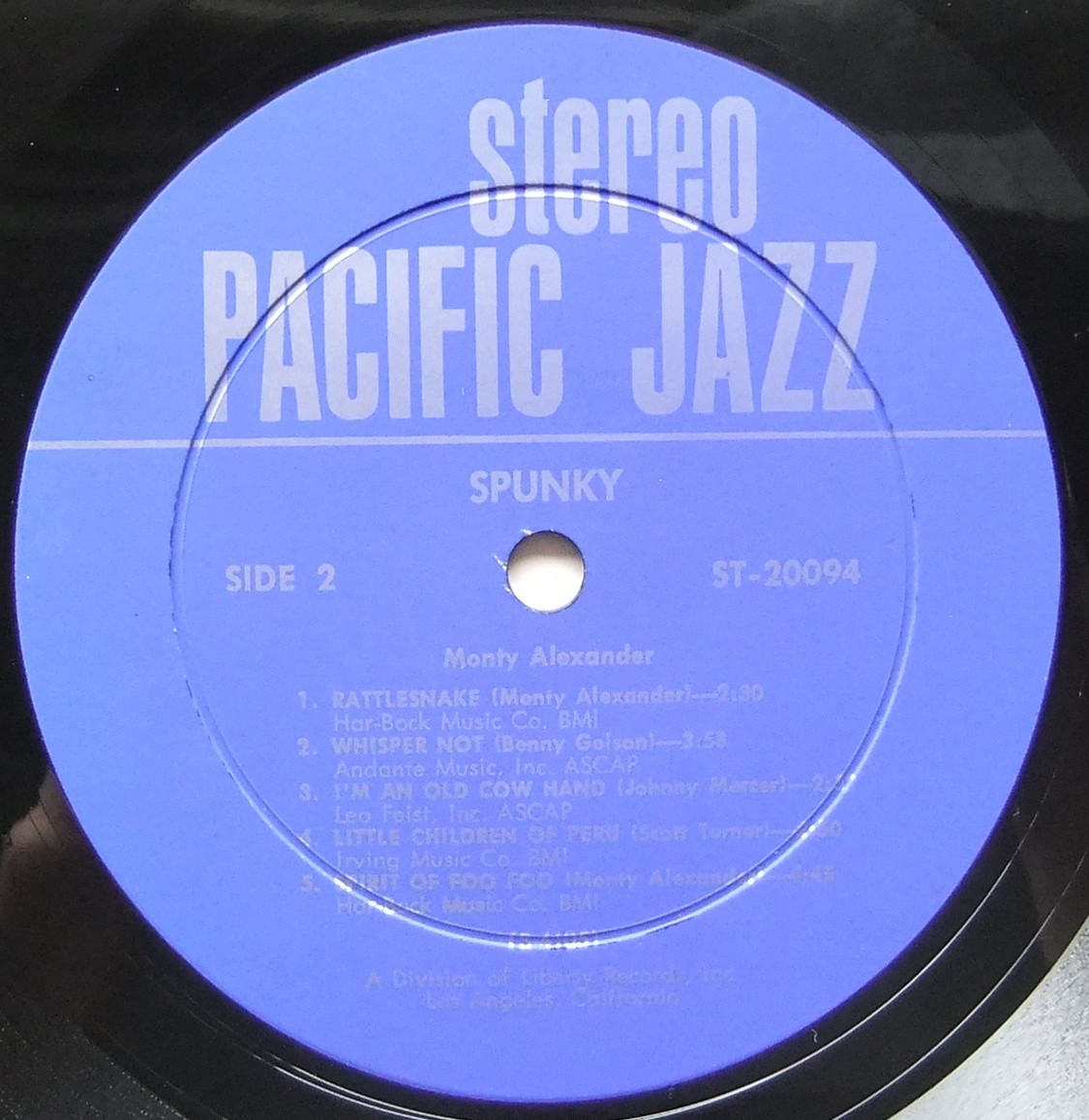 ◆ MONTY ALEXANDER / Spunky ◆ Pacific Jazz ST-20094 (blue:dg) ◆_画像4