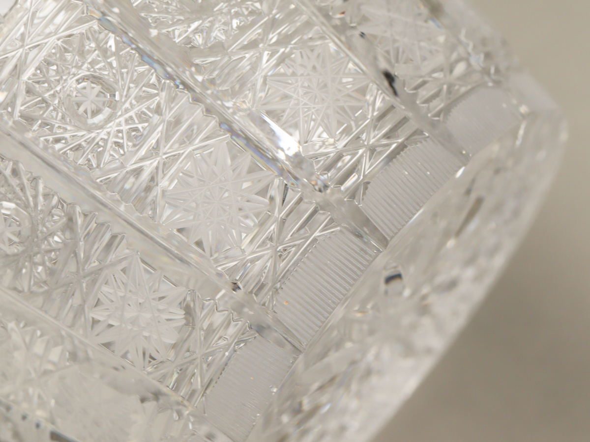 nFLa ボヘミアガラス 500PK クリスタル 花瓶 30cm 3.7kg フラワーベース_画像9