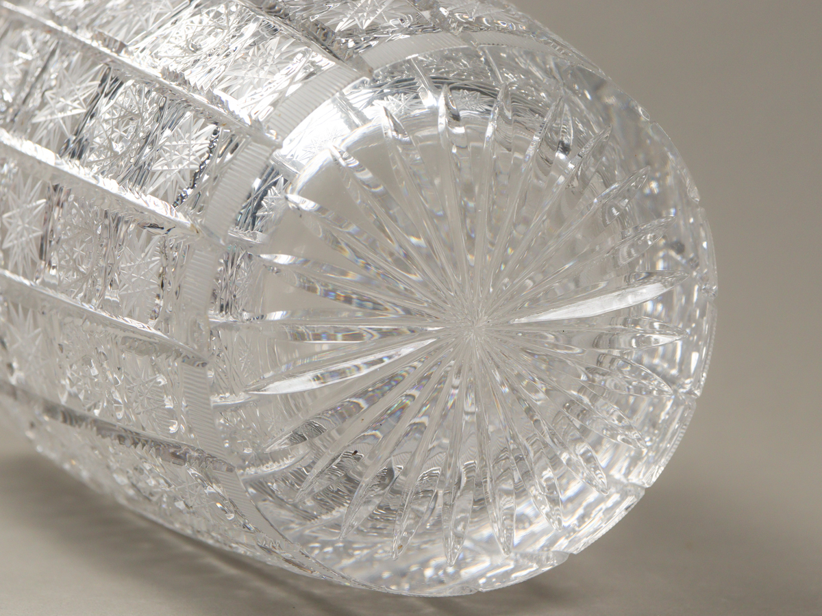 nFLa ボヘミアガラス 500PK クリスタル 花瓶 30cm 3.7kg フラワーベース_画像8