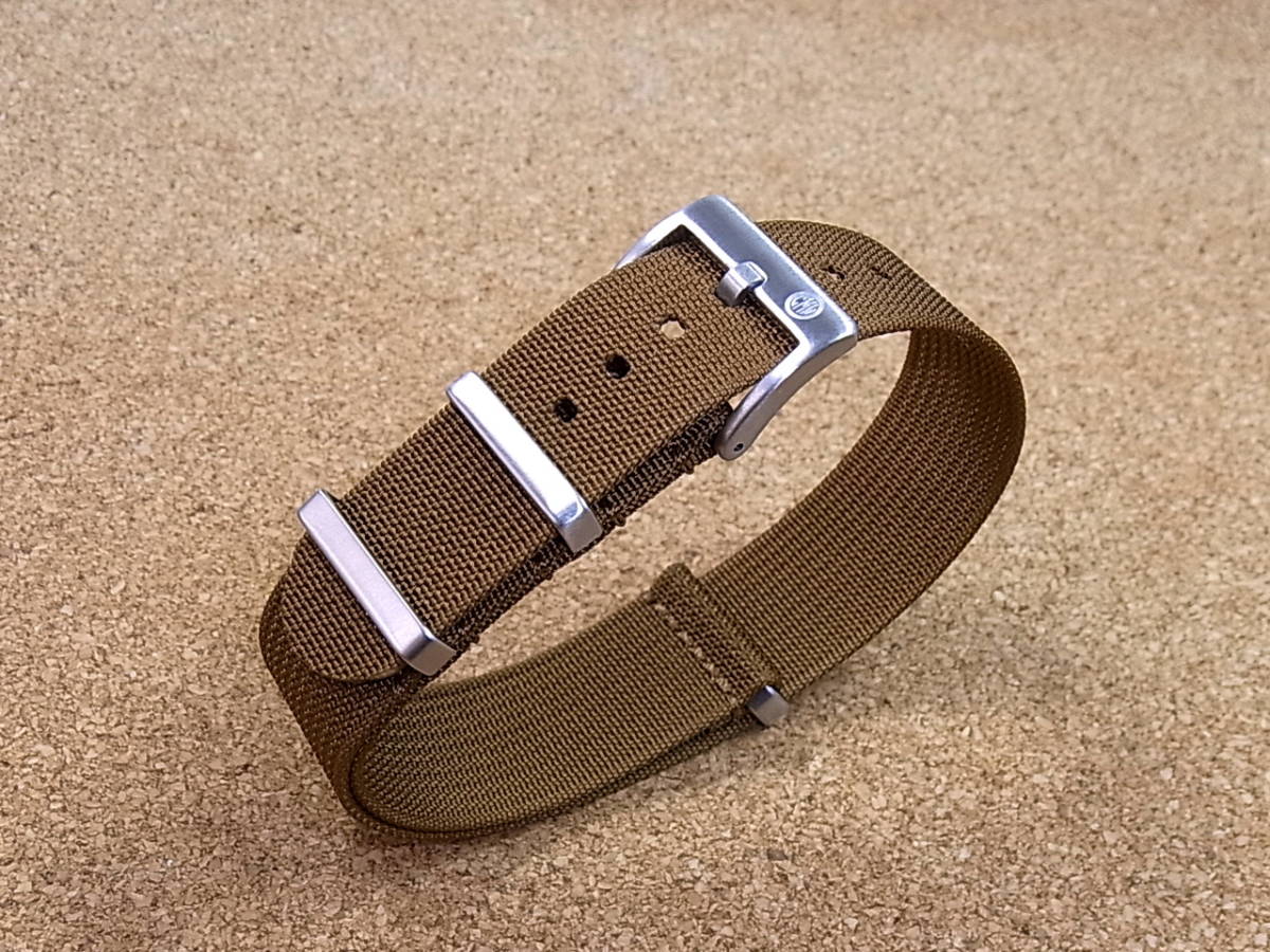 @NEW TOUGH RIBBED FABRIC STRAP 22MM／COFFEE-BROWN NATO-TYPE STRAP ※ネコポス発送で全国どこでも送料無料！