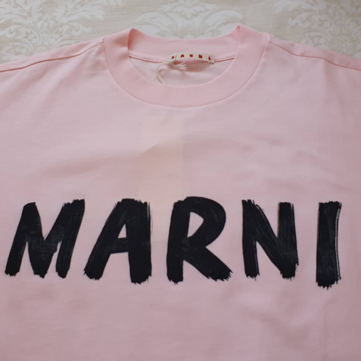 【【新品・未使用】MARNI KIDS ロゴプリントコットンTシャツ　ピンク　IT36　THJET49EPHUSCS11 LOC13_画像8