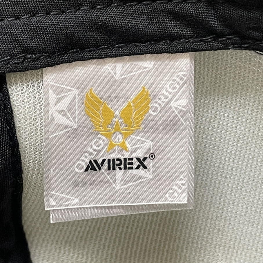 未使用品 AVIREX ブラック メッシュキャップ カレッジ風ロゴ メンズ大人カジュアル タグ アウトドア キャンプ アビレックス アヴィレックス_画像9