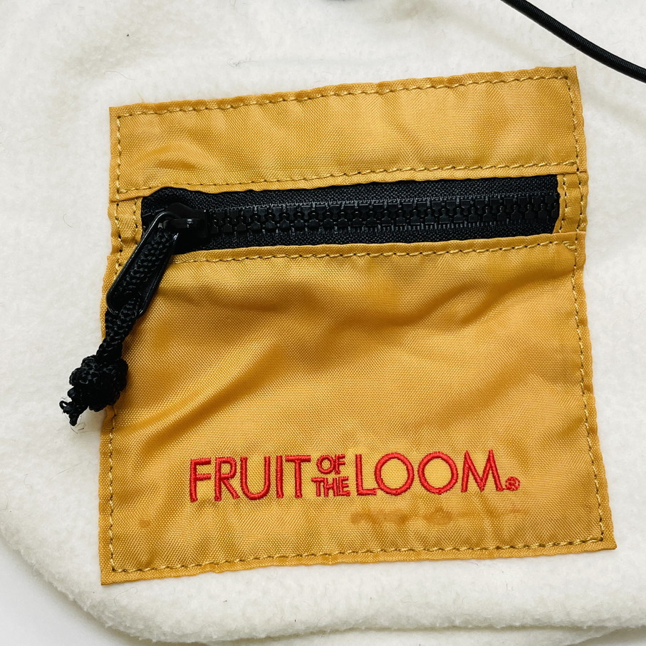  unused goods FRUIT OF THE LOOM white yellow fleece bai color pouch shoulder bag men's lady's casual fruit ob The room 
