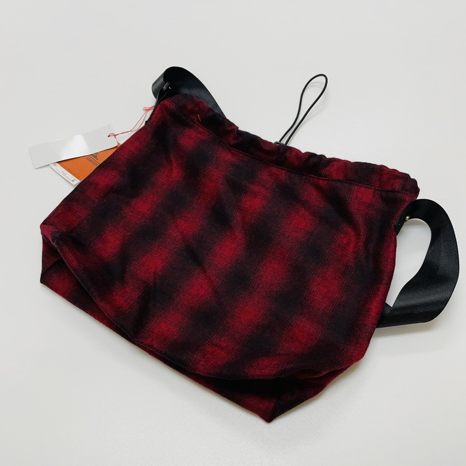  unused goods KRIFF MAYER on blur check red do Lost shoulder body bag pouch tag men's lady's casual Cliff me year 