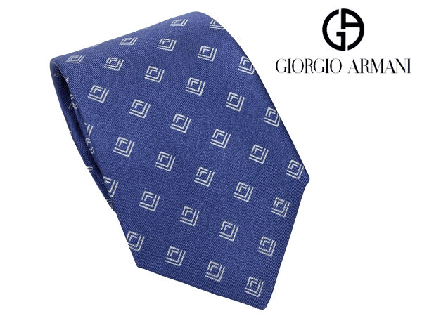 ジョルジオ アルマーニ GIORGIO ARMANI 360287 2F800 09532 CERULEAN ブルー系地 菱形系 小紋 ネクタイ