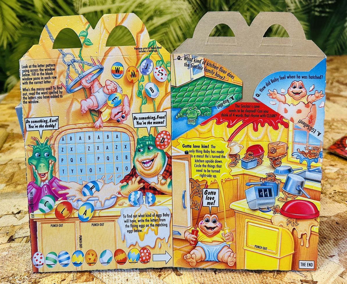 90' McDonalds Jim Henson DINOSAURS Happy Meal boxes②◆ビンテージマクドナルド◇恐竜家族◆ハッピーミールボックスベイビーシンクレア_画像2