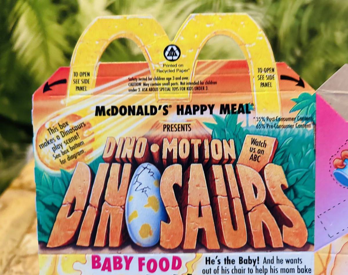 90' McDonalds Jim Henson DINOSAURS Happy Meal boxes②◆ビンテージマクドナルド◇恐竜家族◆ハッピーミールボックスベイビーシンクレア_画像7