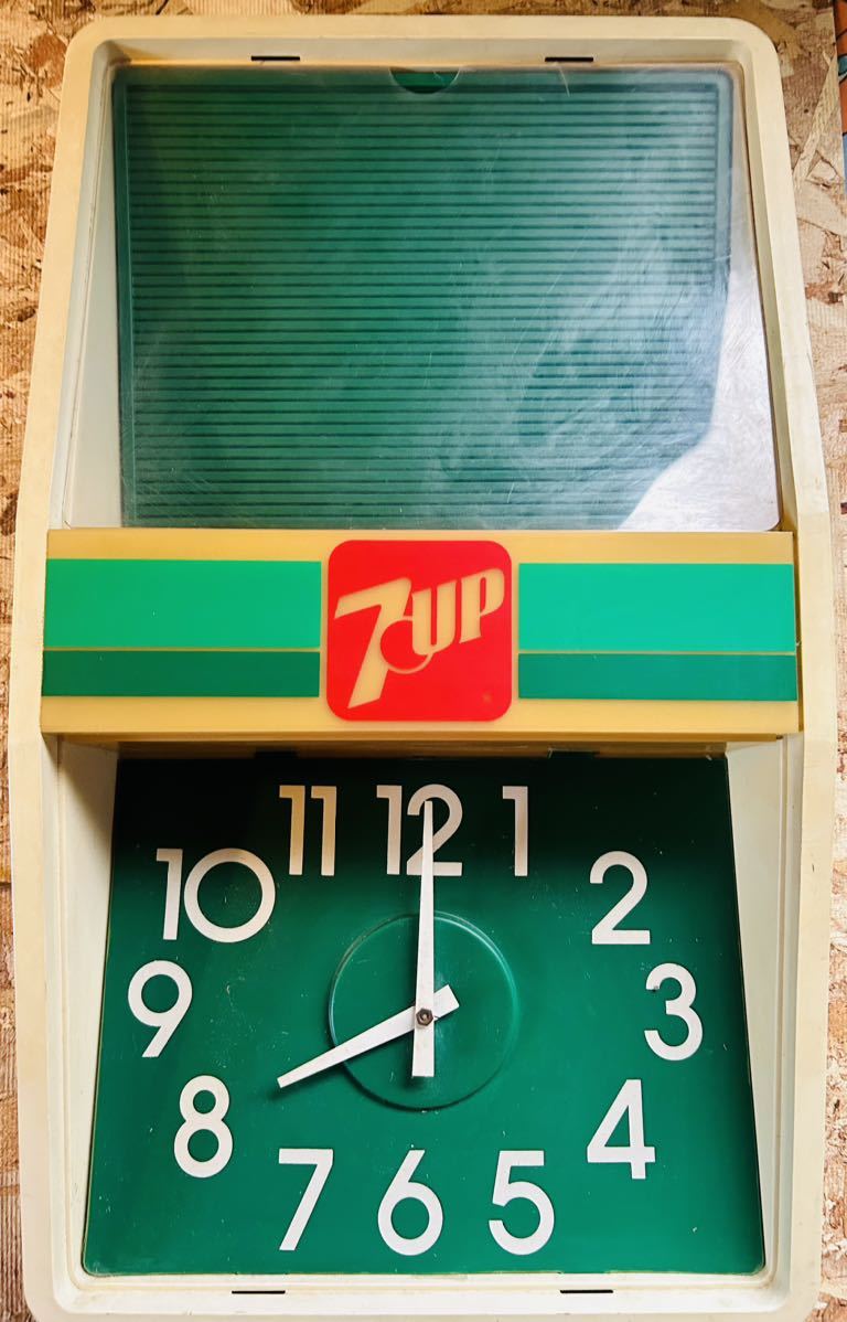 70' vintage seven 7-up Hanging Electric Wall Clock◆ビンテージセブンアップライト付掛時計◇当時レア◆昭和レトロ企業アドバタイジング_画像8