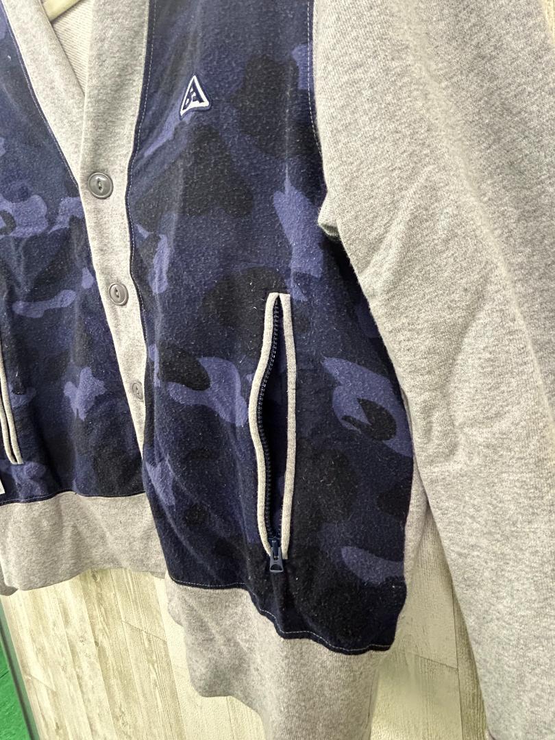 A BATHING APE cardigan M size duck pattern navy 