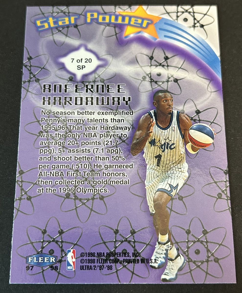 NBA 97-98 ULTRA STAR POWER #7SP Anfernee Hardaway_画像2