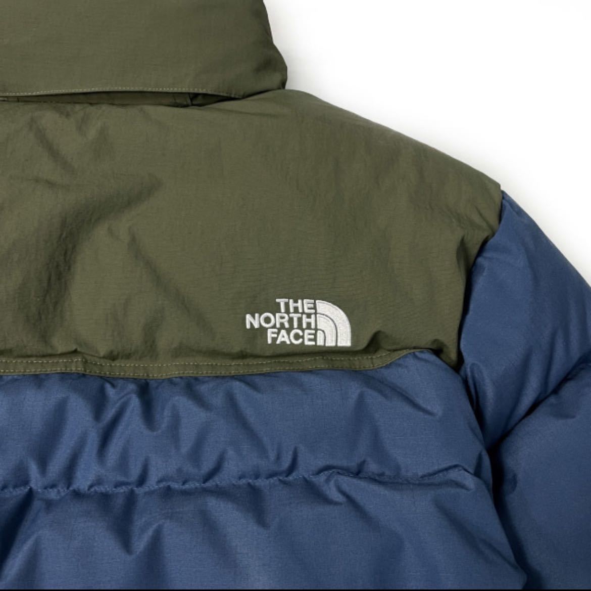 【正規新品】THE NORTH FACE！1992 LOW-FI HI-TEK NUPTSE JACKET ダウン ヌプシ US 限定品 撥水 ロゴ刺繍(M)青 緑_画像9