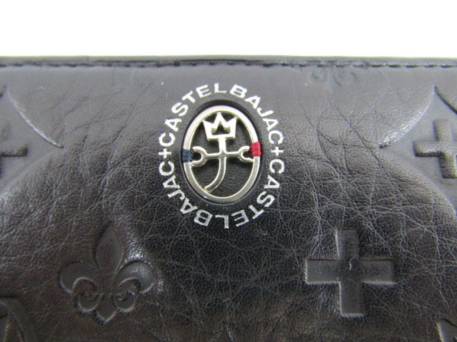 CASTELBAJAC Castelbajac кожа раунд застежка-молния длинный бумажник #14152