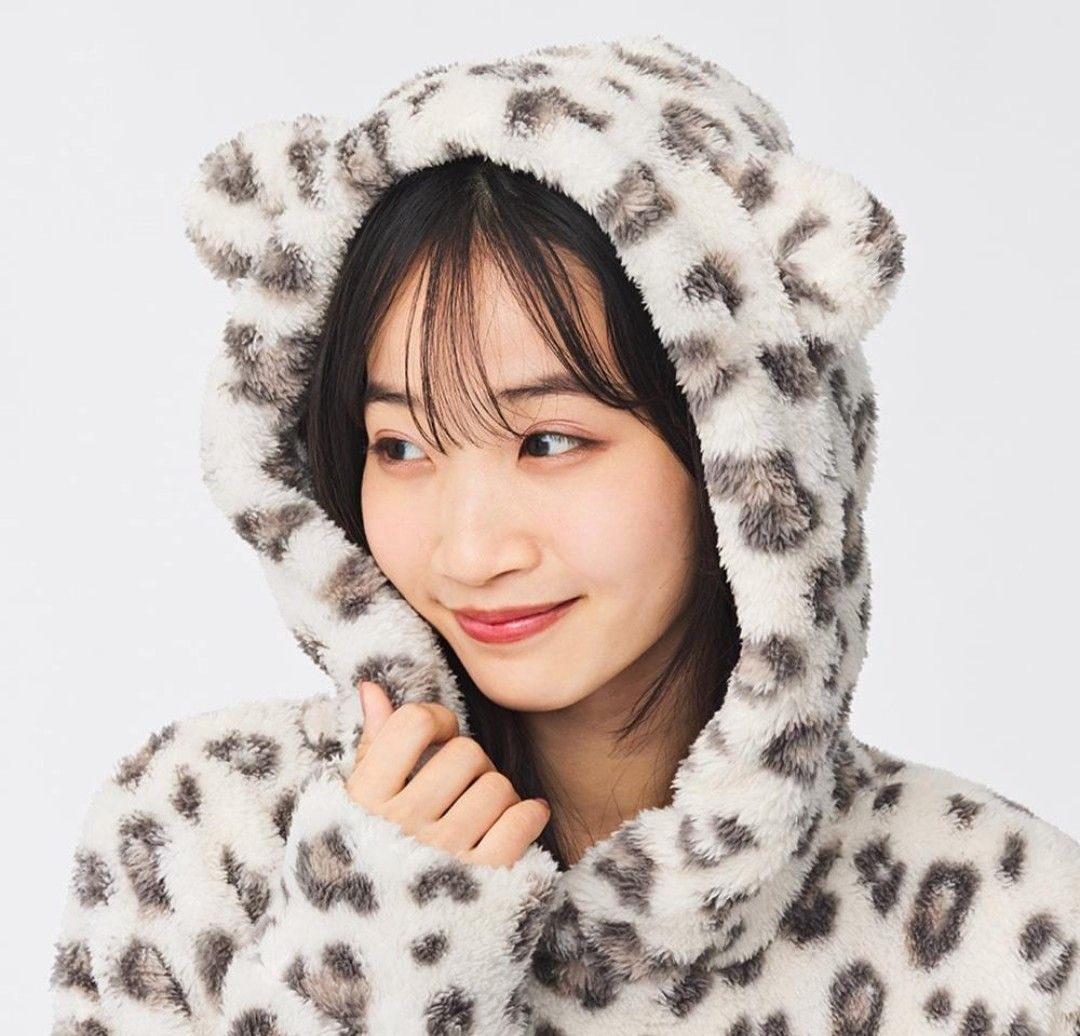 バイカラー もこもこ ルームウェア ラウンジウェア M-XL 10-289 GU マシュマロフィール ラウンジ セット XL レオパード ハート