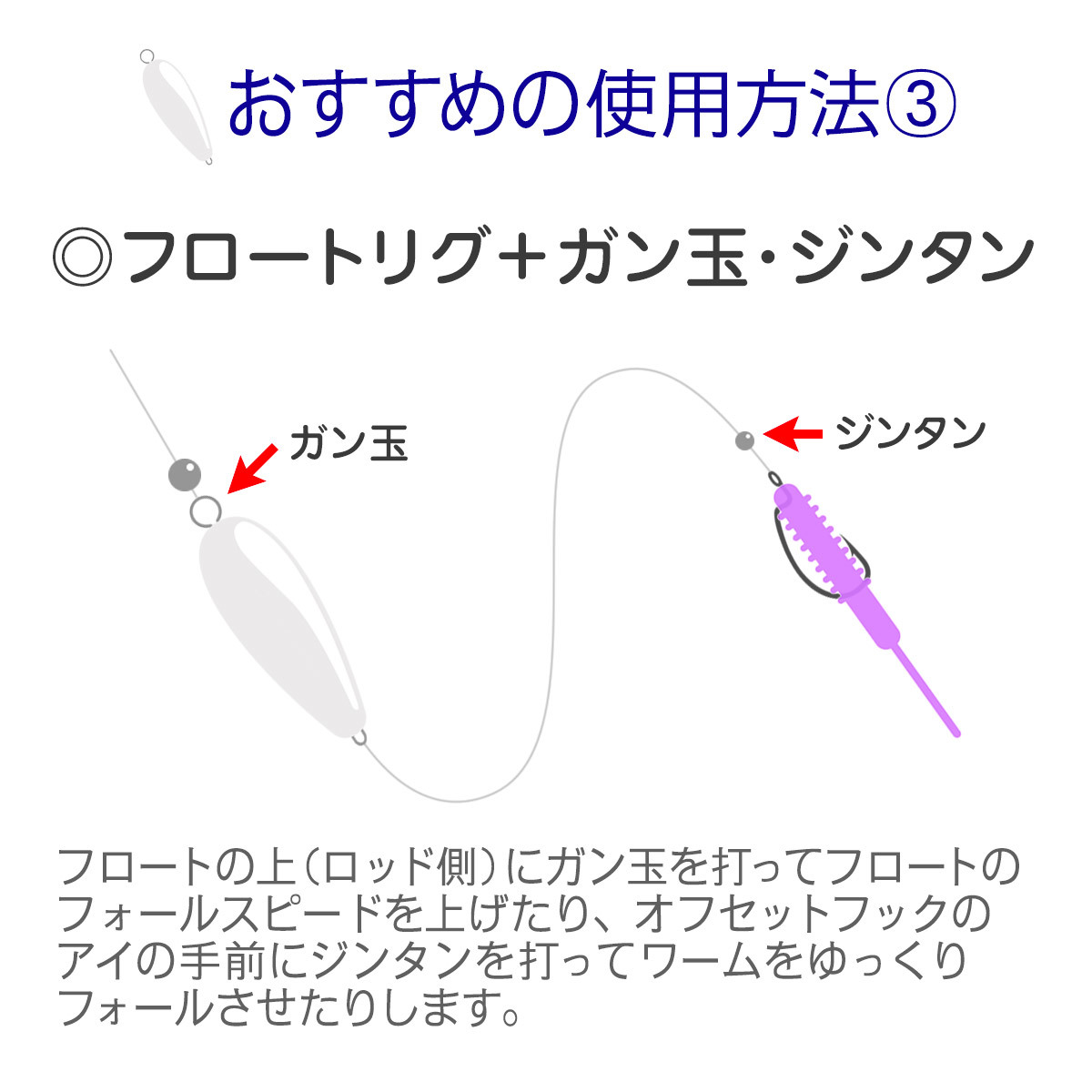 【送料無料・新品】シンキング フロート リグ セット 3.2g 3個 7.5g 3個 計6個 ワイヤー付き メバリング アジング_画像7