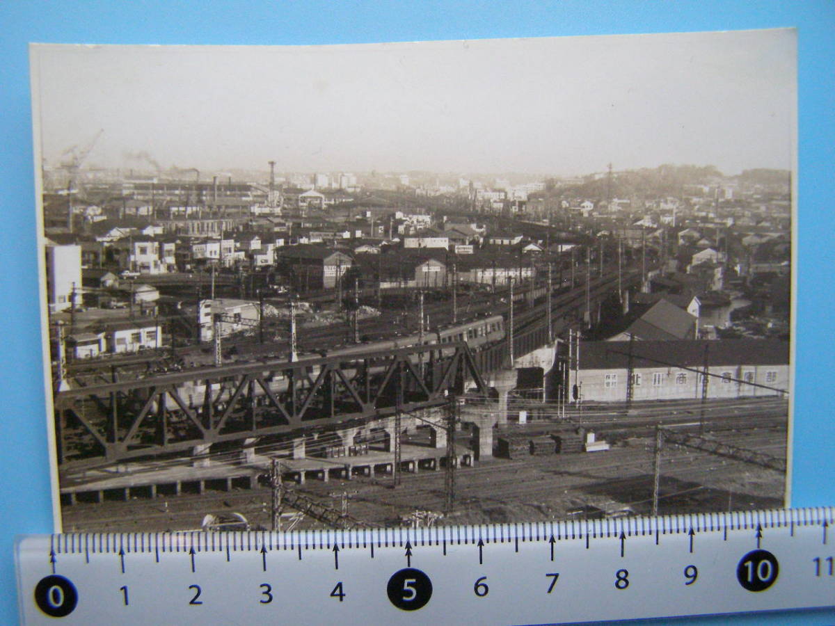 (J51)462 写真 古写真 電車 鉄道 鉄道写真 横浜 相鉄ビル屋上より 昭和34年4月24日_画像1