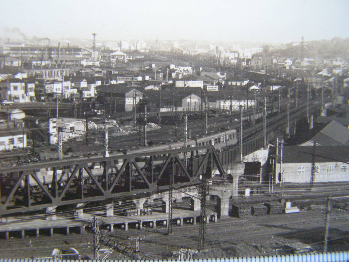 (J51)462 写真 古写真 電車 鉄道 鉄道写真 横浜 相鉄ビル屋上より 昭和34年4月24日_画像2