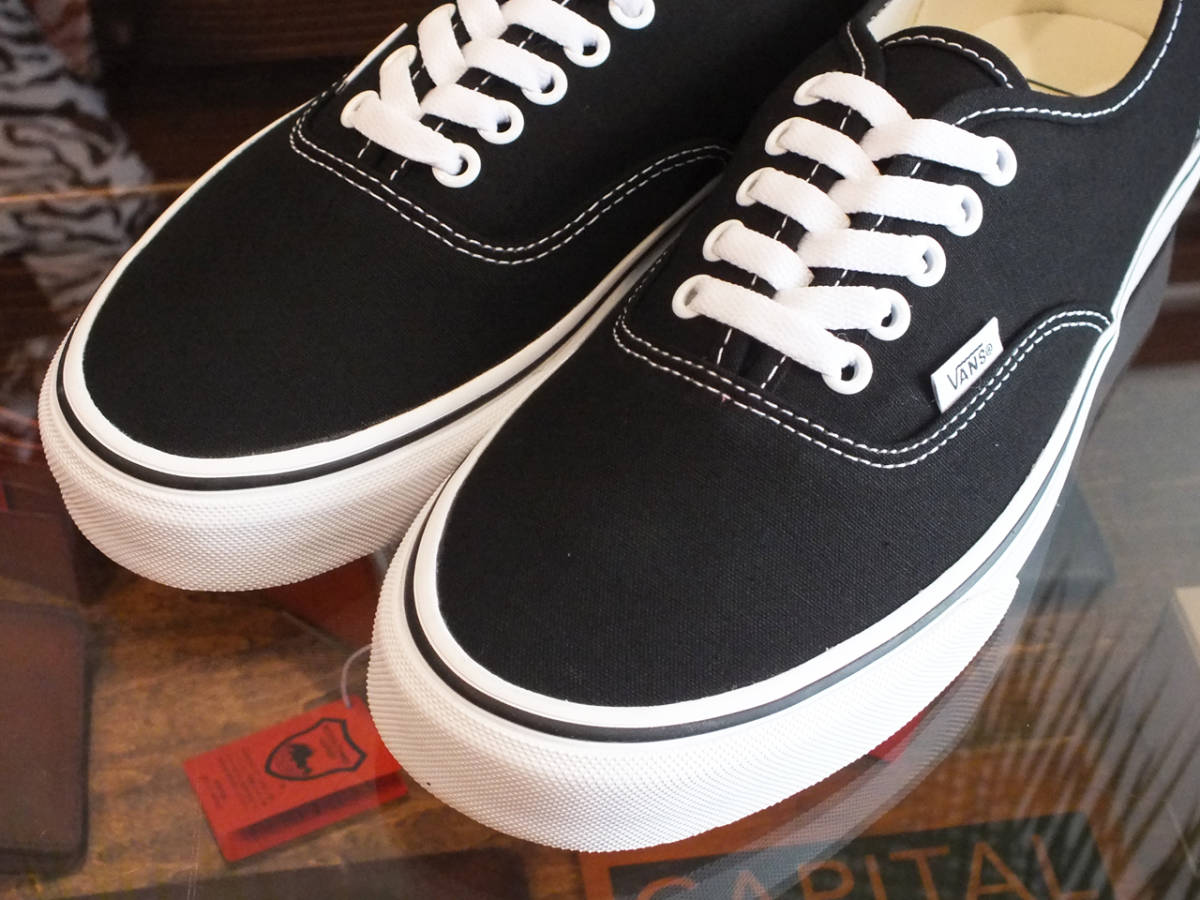 新品 8.5 26.5cm USA企画 VANS CLASSIC AUTHENTIC BLACK/WHITE バンズ ヴァンズ クラシック オーセンティック ブラック ホワイト_画像2