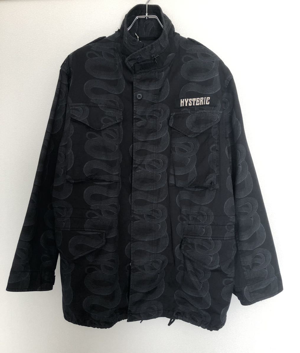 HYSTERIC GLAMOUR SNAKE LOOP柄 M65 ヒステリックグラマー　スネークループ　ブラック　フィールドジャケット　XL ウミヘビ 蛇柄 パイソン_画像6