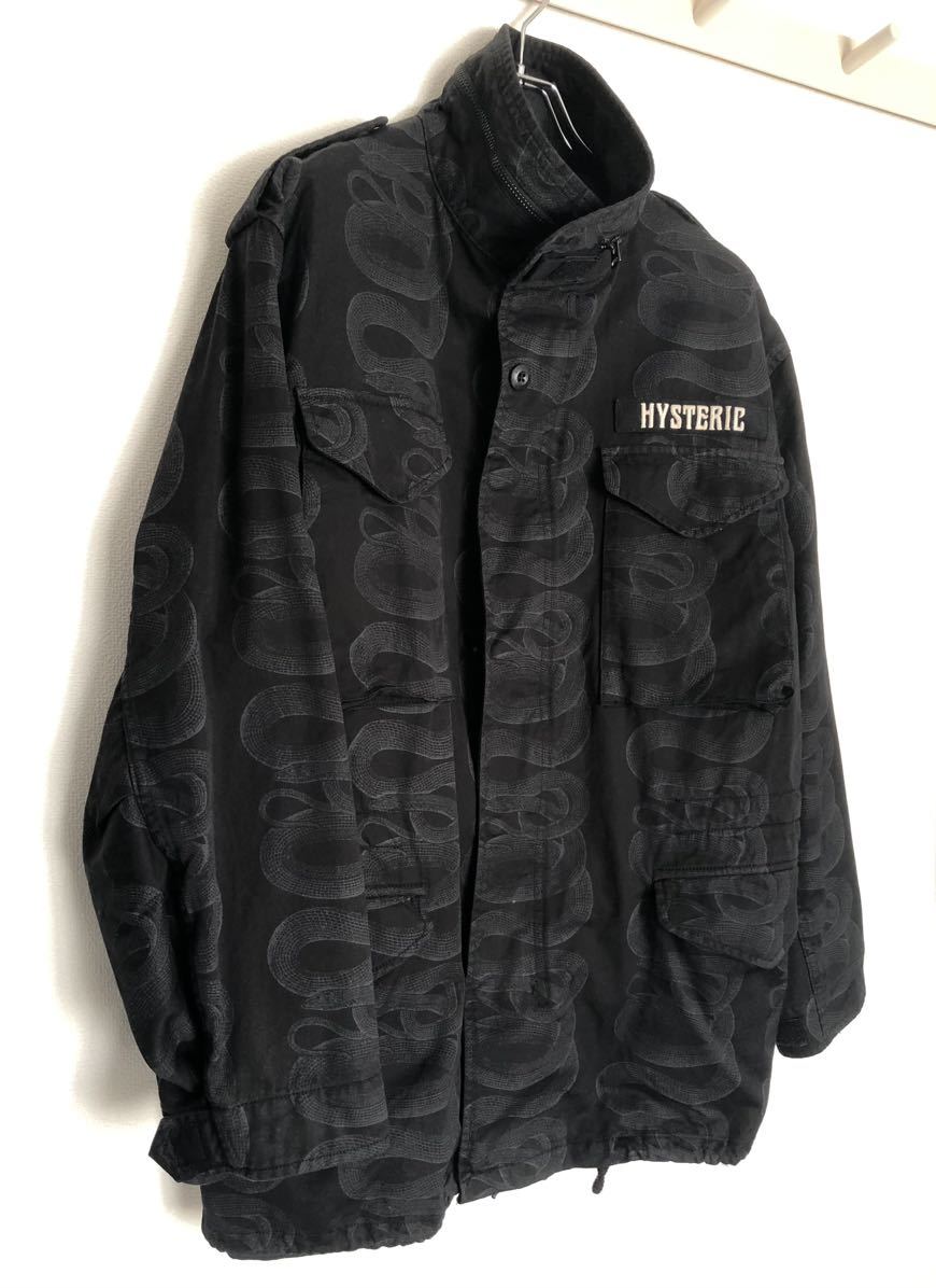 HYSTERIC GLAMOUR SNAKE LOOP柄 M65 ヒステリックグラマー　スネークループ　ブラック　フィールドジャケット　XL ウミヘビ 蛇柄 パイソン_画像8