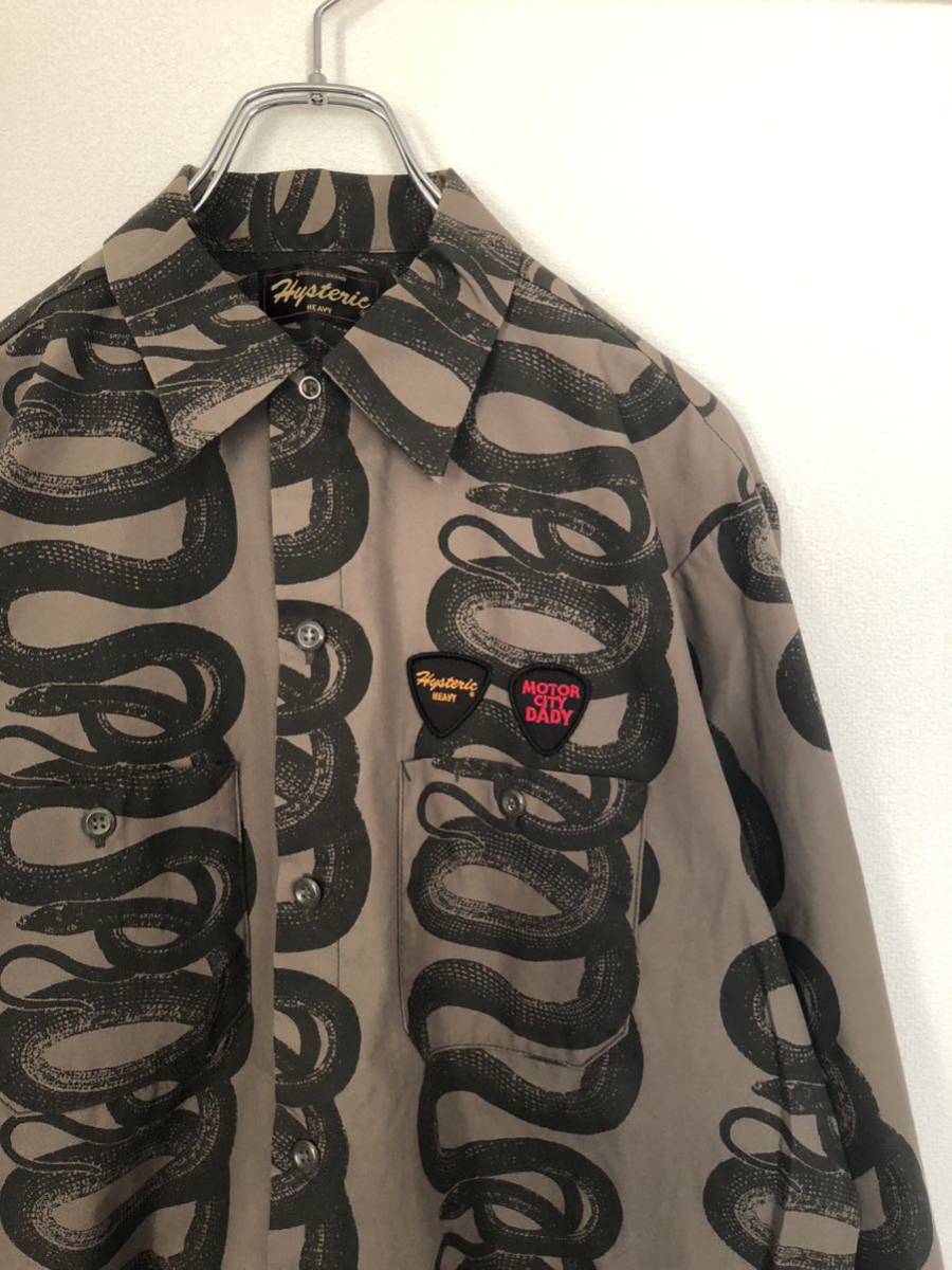 HYSTERIC GLAMOUR Snake Loop shirts カーキ ヒステリック HYSTERIC GLAMOUR Snake Loop shirts カーキ ヒステリック