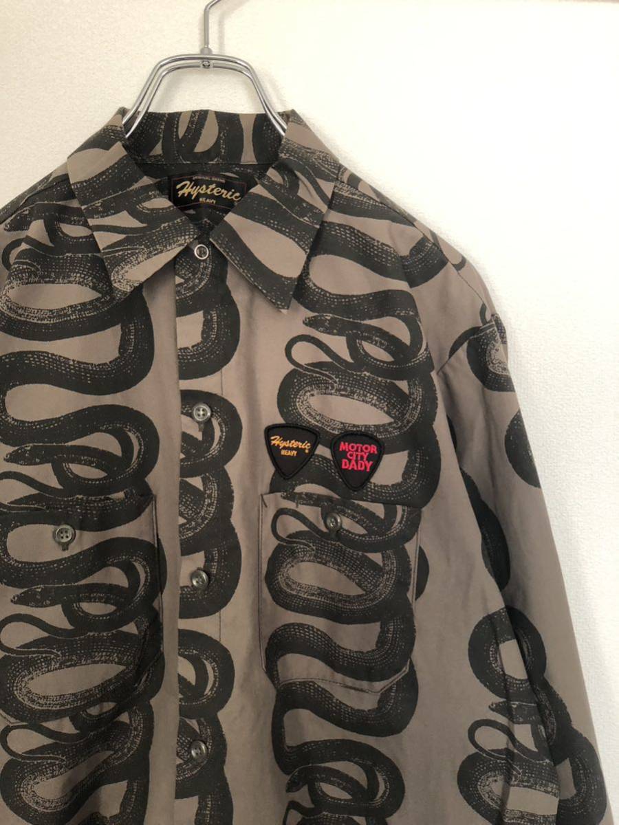 HYSTERIC GLAMOUR Snake Loop shirts カーキ ヒステリックグラマー