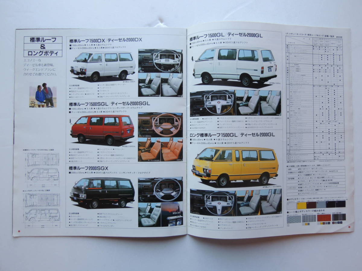 【カタログのみ】 ダットサン バネット コーチ 初代 C120型 前期 昭和57年 1982年 19P 日産 カタログ_画像8