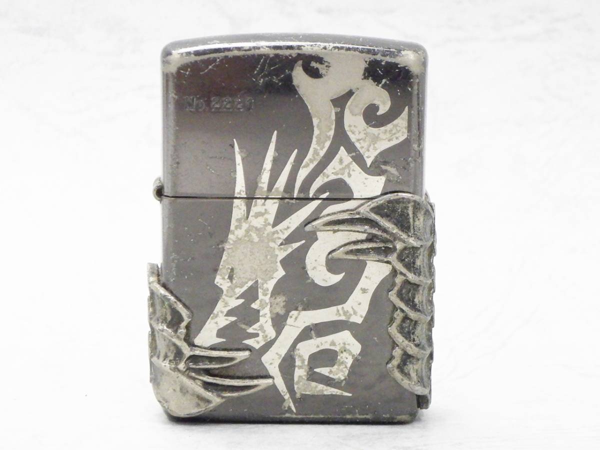 01 07-586149-11 [Y] ZIPPO ジッポー ジッポ 龍 ドラゴン ライター 喫煙グッズ 2005年製 札07_画像1