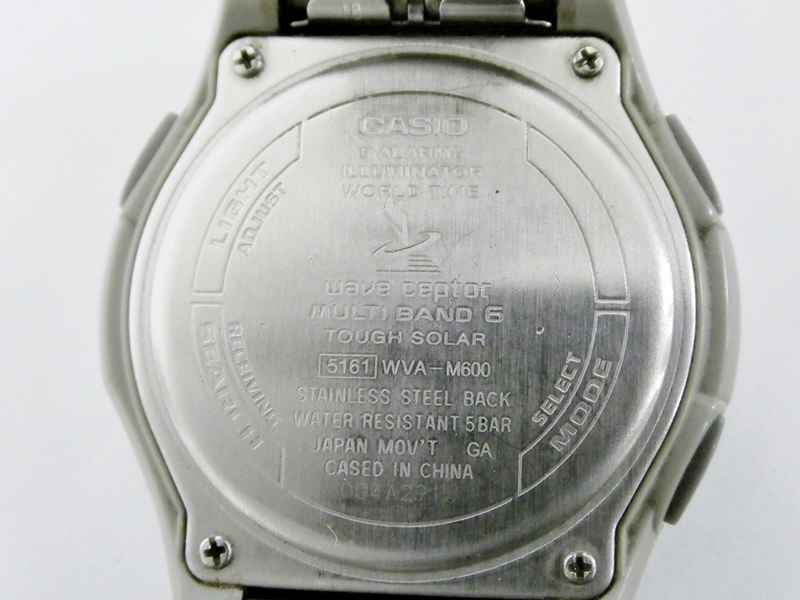16 00-000000-00 [Y] CASIO カシオ wave ceptor ウェーブセプター WVA-M600 タフソーラー メンズ 腕時計 稼働品 福00_画像8