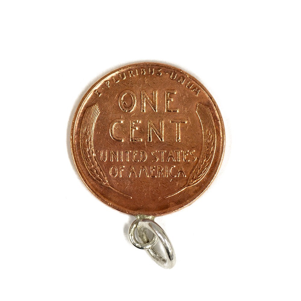 ペンダントトップ シルバー925 リンカーンホィートペニー1セント硬貨ペンダント 表面:リンカーン 裏面:ONECENT 1909年～1958年 ヘッドのみ_画像2