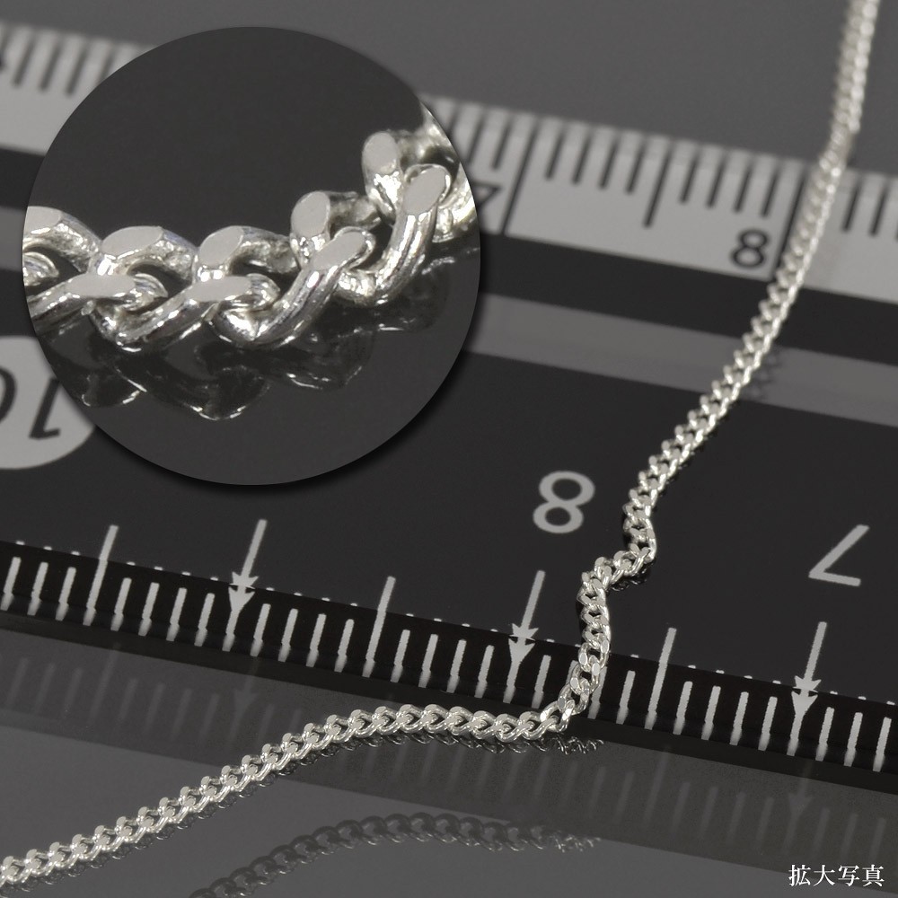  chain necklace silver 925 2 surface cut flat chain width 1.0mm length 60cml. silver Silver accessory lady's men's 