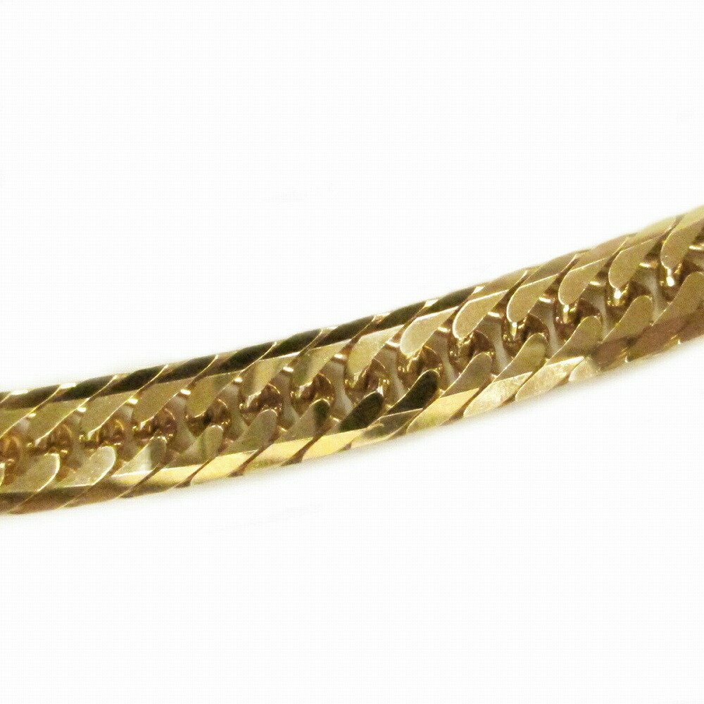  браслет цепь 18 золотой желтое золото 8 поверхность cut Triple плоский цепь ширина 9.0mml.K18YG k18 18k драгоценный металл ювелирные изделия мужской 