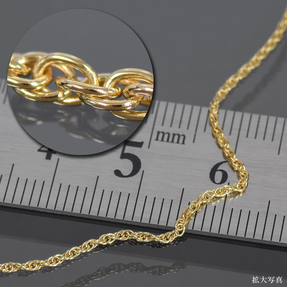  ножной браслет цепь 18 золотой желтое золото Roo z трос цепь ширина 1.2mm длина 24cml.K18YG k18 18k драгоценный металл женский мужской 