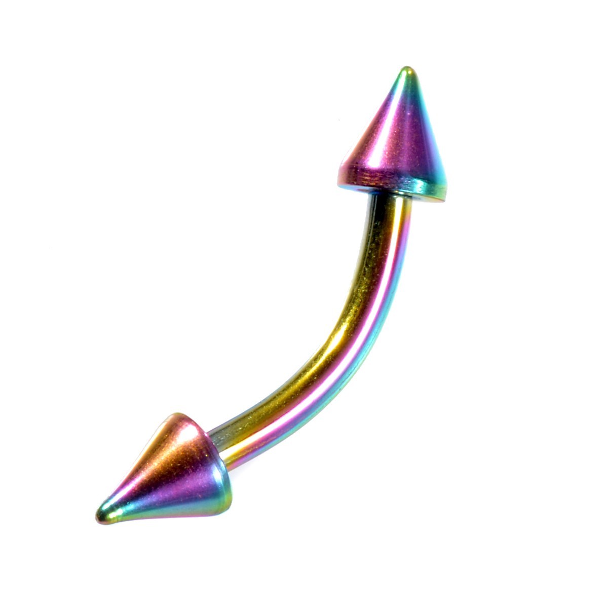 [ продажа по отдельности /1 шт ] пирсинги titanium banana штанга standard body серьги 16 мера внутренний диаметр 8.0mm кукуруза 3.0mm радуга цвет 
