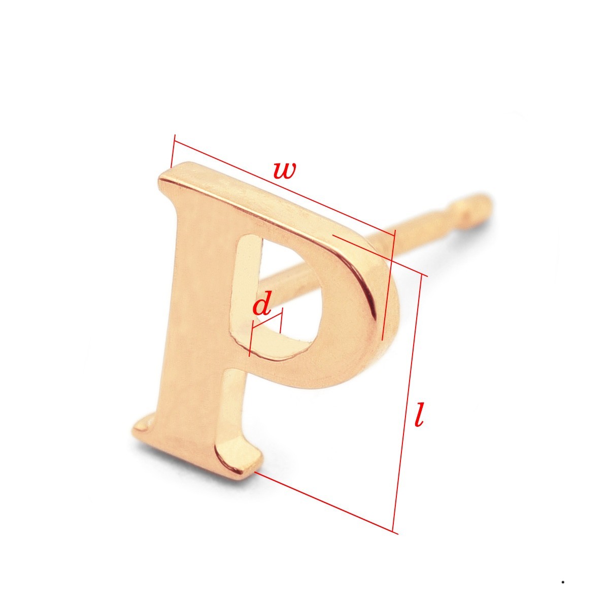【バラ売り/1個】 ピアス 18金 ピンクゴールド P イニシャルのピアス アルファベット 文字｜K18PG 18k レディース メンズ_画像6