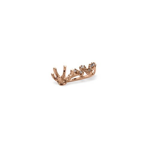 ペンダントトップ 18金 ピンクゴールド 天然石 小花モチーフのメレが付いた一粒ペンダント 主石の直径約4.4mm 六本爪留め