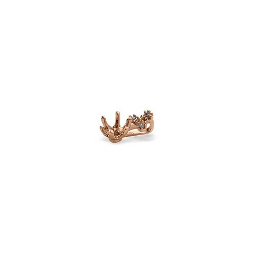 ペンダントトップ 18金 ピンクゴールド 天然石 小花モチーフのメレが付いた一粒ペンダント 主石の直径約3.8mm 六本爪留_画像2