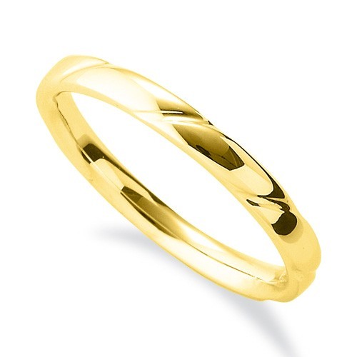 指輪 18金 イエローゴールド 斜めの彫り込みデザインリング 幅2.4mm
