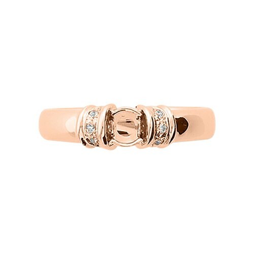  ring 18 gold pink gold natural stone side Stone ring . stone. diameter approximately 5.2mm rail stop 