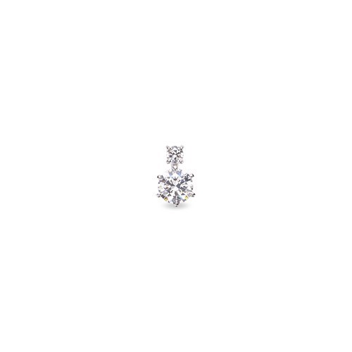ペンダントトップ 18金 ホワイトゴールド 天然石 二粒ペンダント 主石の直径約4.4mm 六本爪留め