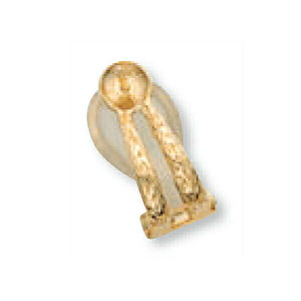 【1個売り】 イヤリングパーツ 18金 イエローゴールド クリップ式イヤリングパーツ つきさし付き マベ珠用 2本ストレートライン 縦14.0mm