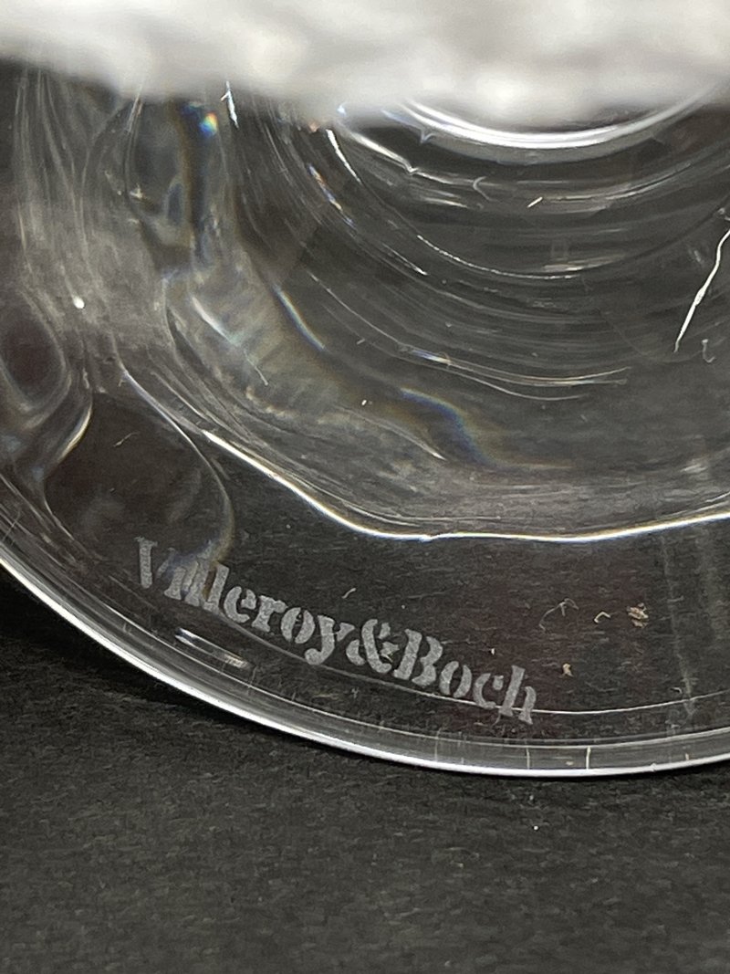 ● コレクター必見 Villeroy&Boch ビレロイ＆ボッホ ワイングラス 2客 クリスタルガラス 高さ約12cm グラス 工芸ガラス tk775_画像5