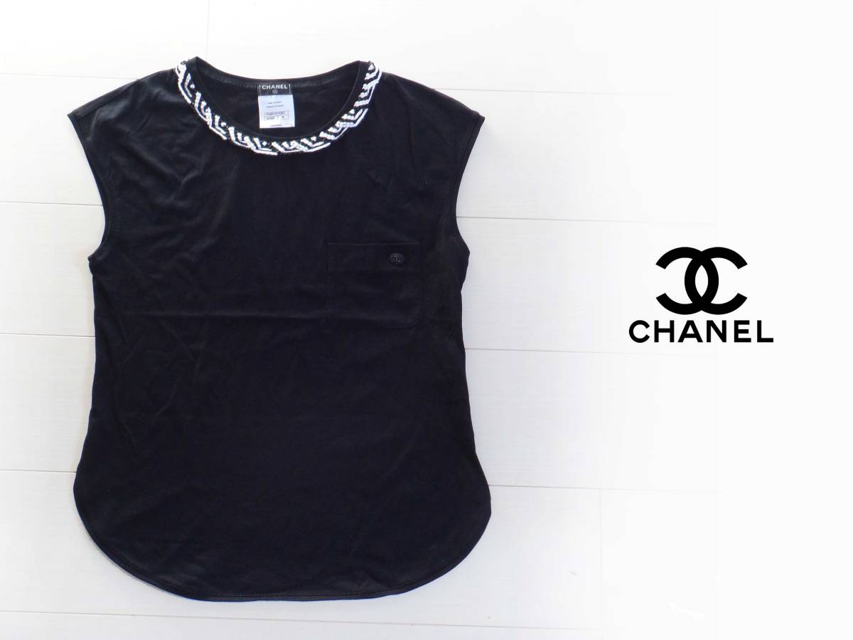 CHANEL (シャネル) ノースリーブカットソー トップス サイズ：36 P42974V31383　//8_画像1