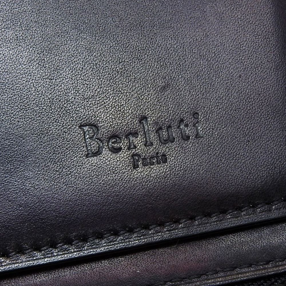 ■ 1円 ~ 正規 中古品 ■ ベルルッティ BERLUTI ■ ジッピーウォレット 長財布 ■ カリグラフィ パティーヌ グレープ レザー メンズ_画像6