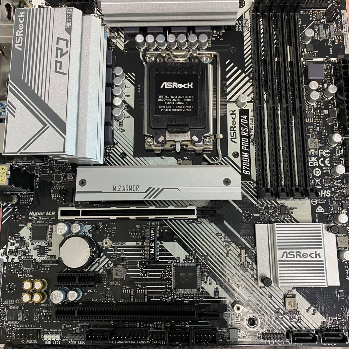 ジャンク品 ASRock マザーボード B760M Pro RS/D4 Intel 第12世代 ・ 13世代 CPU ( LGA1700 )対応 B760チップセット DDR4 マザーボード_画像2